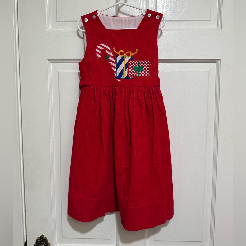 4T Christmas Girls Dress Presents Candy Cane Sleeveless Red Bailey Boys